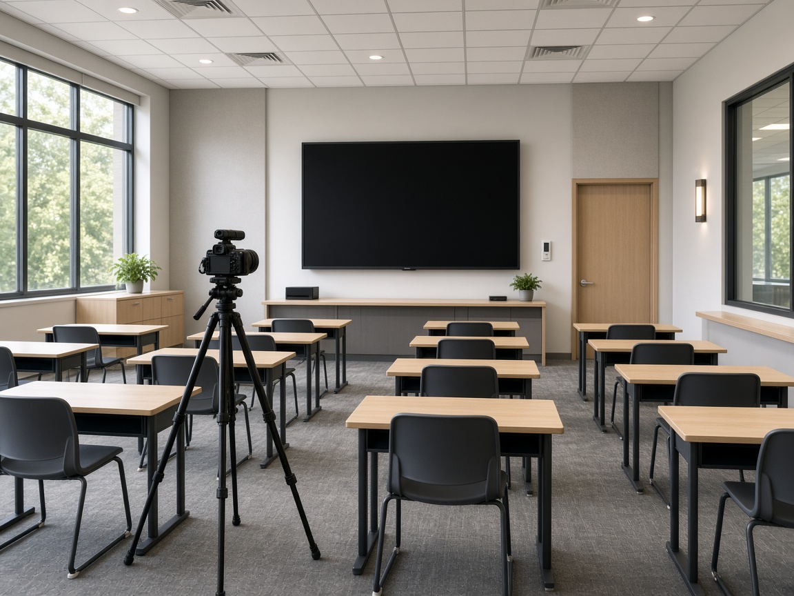 Hybrid classroom with a lecture camera