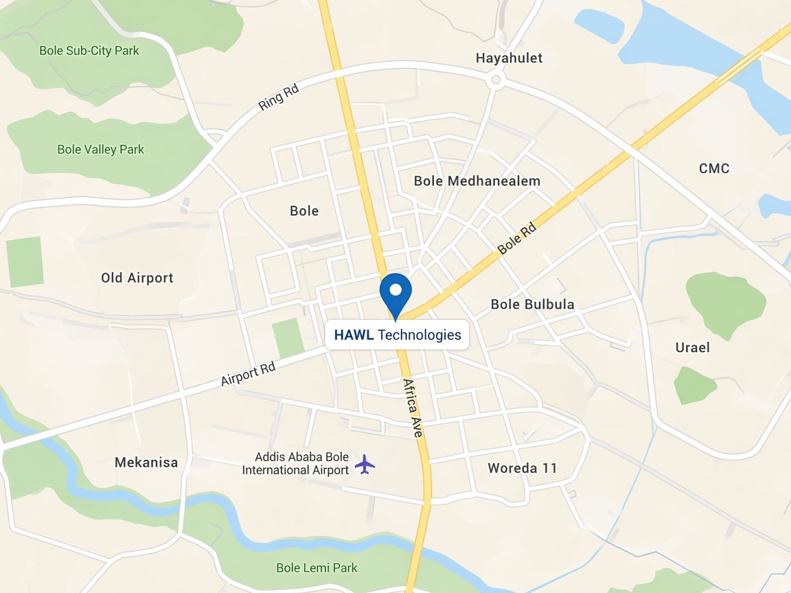 Map showing HAWL Technologies in Bole